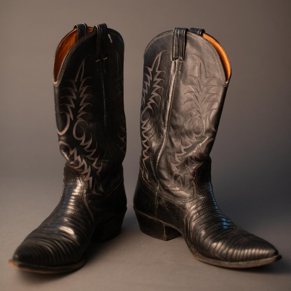 Vintage '80s Nacona Lizard Skin Boots From the Nacona Custom Shop. Size 11 D.